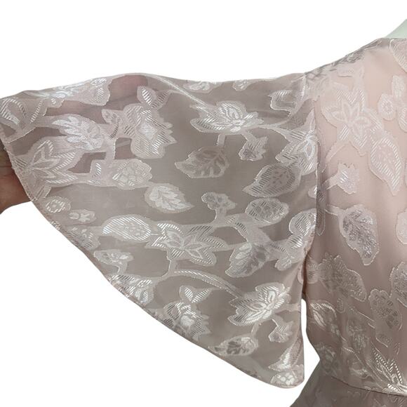 EXPRESS Top Womens Small Pink Y2K Peplum Floral Fairy Feminine Cinch Waist - Picture 8 of 11